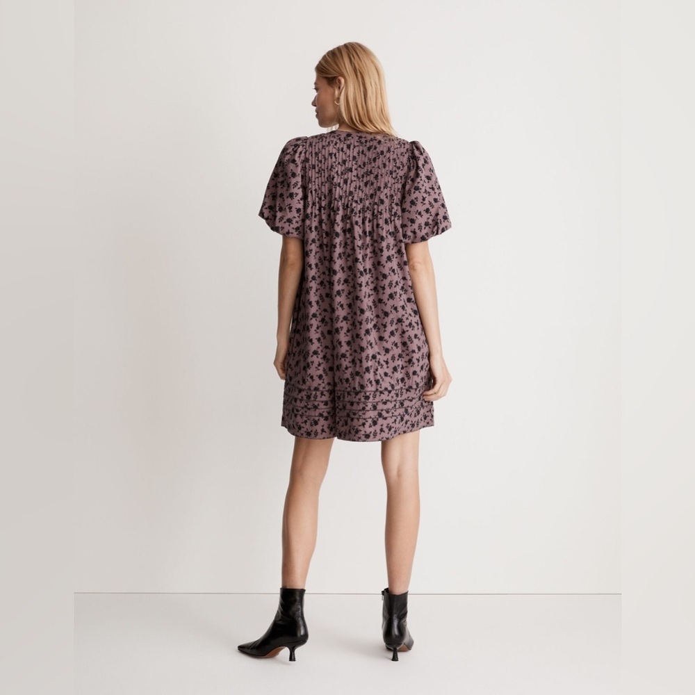 Madewell Tillie Puff-Sleeve Mini Dress in Shadow Blooms NWOT - Picture 8 of 8